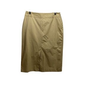 Brooks Brothers Pencil Straight Skirt Womens Khaki Tan 6 Preppy Career Stretchy